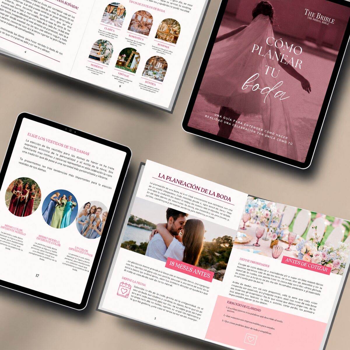 Mockup de la guía The Brible — Cómo planear tu boda